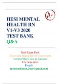 2023/2024 RN HESI MENTAL HEALTH V1-V3 EXAM QUESTIONS AND ANSWERS; 100% VERIFIED!!!