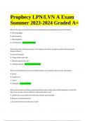 Prophecy LPN/LVN Exam Questions With Correct Answers Latest Updated 2024 (GRADED)