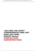 2023 HESI LPN LATEST COMPREHENSIVE FINAL EXIT REAL EXAM 2023 (VERIFIED EXAM GUARANTEED PASS)