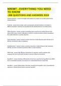 NREMT - EVERYTHING YOU NEED TO KNOW -288 QUESTIONS AND ANSWERS 2024