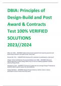 LATEST DBIA: Principles of Design-Build and Post Award & Contracts Test 100% VERIFIED SOLUTIONS 