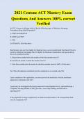 2021 Centene ACT Mastery Exam Questions And Answers 100% correct  Verified