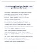 Cosmetology State board actual exam  questions and answers