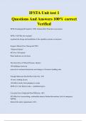 IFSTA Unit test 1 Questions And Answers 100% correct  Verified