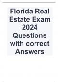  Florida Real Estate Exam 2024 Questions with correct Answers