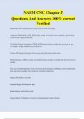 NASM CNC Chapter 5 Questions And Answers 100% correct  Verified