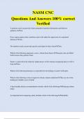 NASM CNC Questions And Answers 100% correct Verified