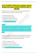 NGN NURSING HESI RN Psychiatric Mental Health Exit Exam LATEST UPDATE 2024 A+ GRADE