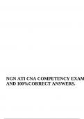 NGN ATI CNA COMPETENCY EXAM QUESTIONS AND 100%CORRECT ANSWERS & NGN ATI CNA COMPETENCY EXAM QUESTIONS WITH CORRECT ANSWERS |LATEST UPDATE 2023/2024 GRADED A+.