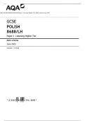 AQA GCSE POLISH 8688/LH Paper 1 Listening Higher Tier Mark scheme June 2023