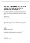 WGU DO72 FUNDAMENTALS FOR SUCCESS IN BUSINESS EXAM 2024 QUESTIONS AND ANSWERS ALREADY GRADED A+ 