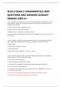 NU211 EXAM 2 FUNDAMENTALS 2024 QUESTIONS AND ANSWERS ALREADY GRADED 100% A+ 