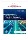 Burns and Grove's  The Practice of Nursing Research 9th Edition Test Bank By Jennifer R. Gray, Susan K. Grove | Chapter 1 – 29, Latest - 2024|