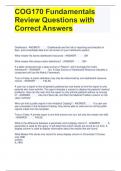 COG170 Fundamentals Review Questions with Correct Answers