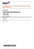 AQA MS 2023 A-level FURTHER MATHEMATICS 7367/3S Paper 3 Statistics