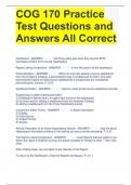 COG 170 Practice Test Questions and Answers All Correct