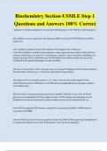 Biochemistry Section-USMLE Step 1 Questions and Answers 100% Correct