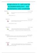 NURS-6501N-32, ADVANCED PATHOPHYSIOLOGY 2023 QUESTIONS AND ANSWERS |Advanced Pathophysiology Questions and Answers