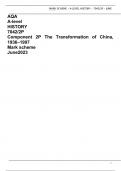 AQA A-level HISTORY 7042/2P Component 2P The Transformation of China, 1936–1997 Mark scheme June2023