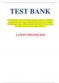 TEST BANK  {COMPLETE}CNA (Certified Nursing Assistant) All Papers Included (Practice Tests, Prometric Tests, Practice Exams Final Exams) Over 1200 Questions With 100% Correct And Verified Answers Guaranteed Grade A+  LATEST UPDATED 2024