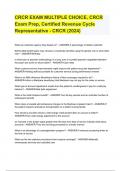 CRCR EXAM MULTIPLE CHOICE, CRCR Exam Prep, Certified Revenue Cycle Representative - CRCR (2024)