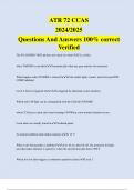 ATR 72 CCAS 2024/2025 Questions And Answers 100% correct Verified