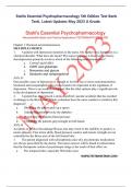 Stahls Essential Psychopharmacology 5th Edition Test Bank Tank. Latest Updates May 2023 A Grade.