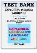 EXPLORING MEDICAL LANGUAGE- A Student-Directed Approach 10TH EDITION BY MYRNA & DANIELLE LAFLEUR BROOKS TEST BANK