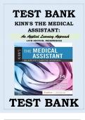 KINN'S THE MEDICAL ASSISTANT- AN APPLIED LEARNING APPROACH, 14TH EDITION BY BRIGITTE NIEDZWIECKI, TEST BANK ISBN- 9780323581264