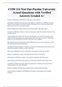 COM 114 Test Out-Purdue University Actual Questions with Verified  Answers Graded A+ 