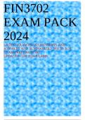 FIN3702 EXAM PACK 2024 