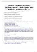 Pediatric HESI Final Exam Questions  with Correct Answers| Latest Graded  A+ 