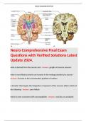 Neuro Comprehensive Final Exam Questions with Verified Solutions Latest Update 2024. 