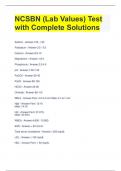 NCSBN (Lab Values) Test with Complete Solutions 