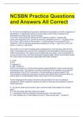 NCSBN Practice Questions and Answers All Correct 