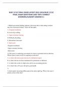 NUR 256 MENTAL HEALTH FINAL EXAM  QUESTIONS AND ANSWERS 2022/2023 GALEN  COLLEGE OF NURSING/NUR 256 MENTAL HEALTH  FINAL EXAM –GALEN COLLEGE OF NURSING