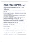 VADETS Module 11 Flashcards Questions and very complete solutions 2023/2024