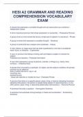 HESI A2 GRAMMAR AND READING  COMPREHENSION VOCABULARY  EXAM