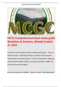 MCCC Comprehensive Exam study guide Questions & Answers, Already Graded A+ 2024. 