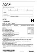 GCSE AQA June 2024 Higher Spanish Paper 4 With Writing Mark Scheme