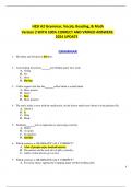 HESI A2 Grammar, Vocab, Reading, & Math Version 2 WITH 100% CORRECT AND VRIFIED ANSWERS. 2024 UPDATE