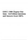 EDUC 1300 Exam Questions With Answers Latest Updated 2024 (GRADED)