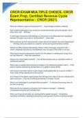 CRCR EXAM MULTIPLE CHOICE, CRCR Exam Prep, Certified Revenue Cycle Representative - CRCR (2023) GRADED A+