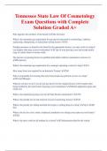 Tennessee State Law Of Cosmetology Exam Questions with Complete  Solution Graded A+