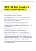 CSC 102 Test Questions with Correct Answers 