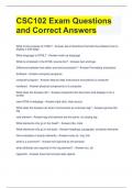 CSC102 Exam Questions and Correct Answers 