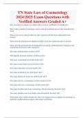 TN State Law of Cosmetology 2024/2025 Exam Questions with  Verified Answers Graded A+