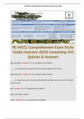 RC-MCCC Comprehensive Exam Study Guide (Autumn 2023) Containing 343 Quizzes & Answers