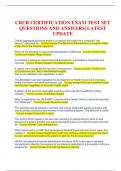 CRCR CERTIFICATION EXAM TEST SET  QUESTIONS AND ANSWERS| LATEST  UPDATE