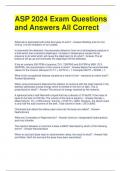 ASP 2024 Exam Questions and Answers All Correct